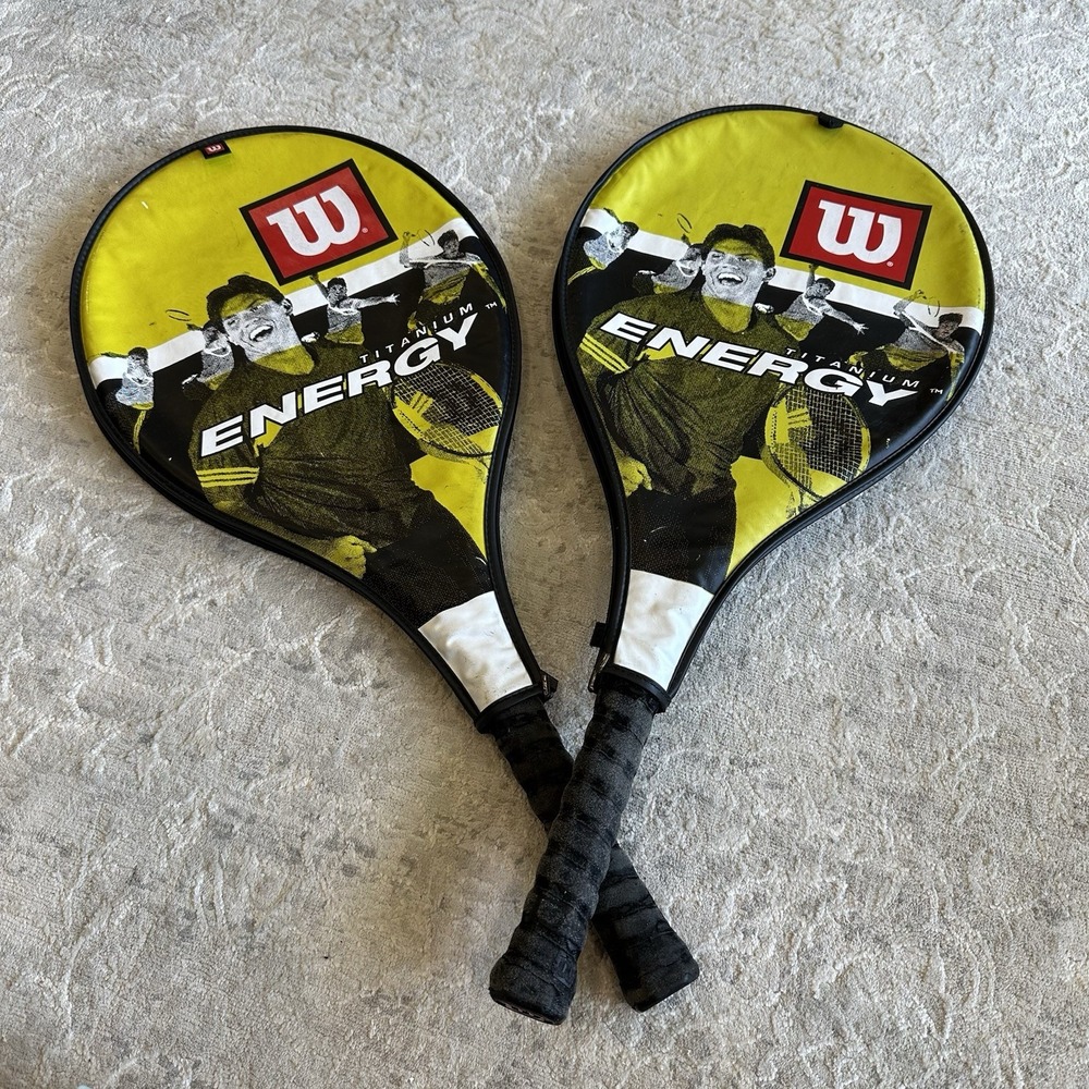Wilson Titanium Energy Tennis Racquets w/ Cover |‎ Lot Of 2